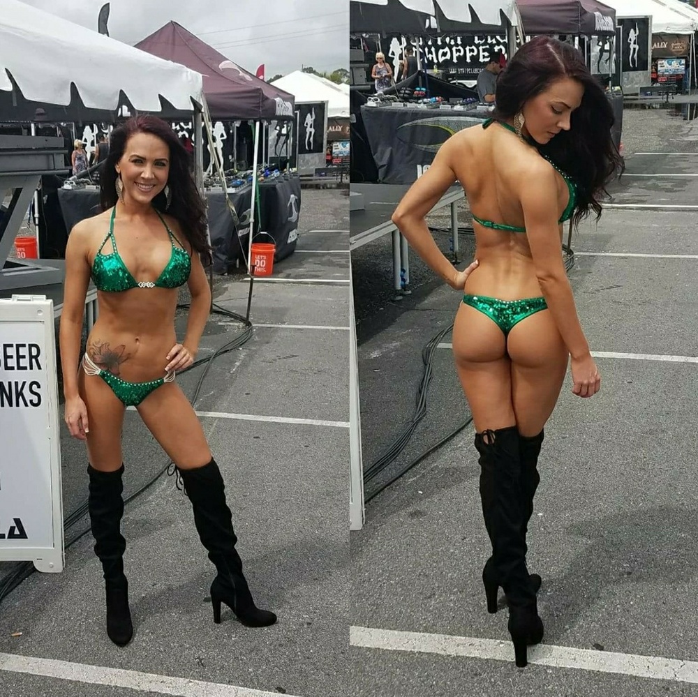 Green competition bikini